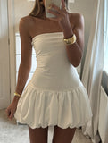 Solid Color Sexy Body-hugging YK2 - No-collar Short Women's Dress