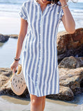 Chic Women's V-Neck Striped Dress