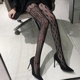 Women's Sexy Mesh Sheer Dark Patchwork Hollow Diamond Grid Star Slim Fit Pantyhose
