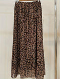 Women's Leopard Print Skirt - 100% Polyester A-Line Midi Skirt with Elastic Waist, Knitted Fabric, Lightweight for Spring/Summer/Fall - Y2K Young Fashion Style