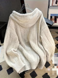 Comfortable Solid Color Polyester Pullover Sweater - Women's Casual Long Sleeve Hoodie with Drawstring, Regular Sleeve, Oversized Style, 100% Polyester, No Belt