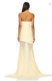 Customized Elegant Strapless Yellow Elegant Evening Gown 2025 Chiffon Mermaid  Long Prom Dress Formal Party Gown