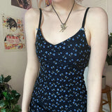 Small Flowers Printing Strap Frill Dress