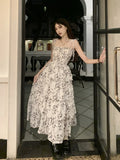 Y2k Fairycore White Graduation Dress Women Korean Style One Piece Slip Floral Dresses Vintage Long Prom Vestidos Summer