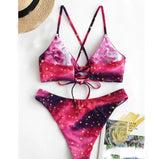 Women Bikini Set Swimsuit Women Starry Sky Moon Flower Fashion Brazilian Bathing Suit Swimwear Lady Summer Hot