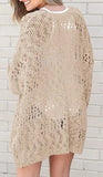 long crochet cardigan Women Cardigan Open stitch Sweater Hollow out Long Sleeve cardigan for women autumn solid outwear clothes