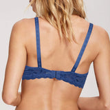 Pbong  Blue Bra Unpadded Lace Lingerie Floral Underwire Brassiere Supportive Bralette Coverage Underwear 6 Colors