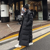 Super Long Padded Cotton Jacket Women New Korean Over-The-Knee  Fashion Parkas Winter Female  Thick Black Down Cotton Coat