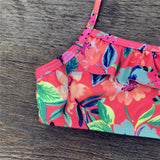 7-14 Years Girls Swimsuits 2 Pieces Bikinis Sets Printing Flower Girl Bikinis Children Swimwear Kids Bathing Suit Girl Beachwear