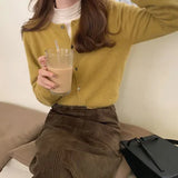 Sweater Cardigan Women Single Breasted Long Sleeve Elegant Vintage Jumper Solid Wool Knitted Autumn Winter Outwear X452
