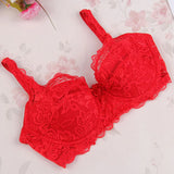 Pbong  Purple Bra Breathable Lace Lingerie Fashion Mesh Unlined Bra for Women Plus Size Underwear Adjusted Plunge Brassiere