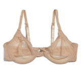 Pbong  Ultra-thin Lace Lingerie See Through Women Bra Underwire Plunge Without Padded Bras for Women Plus Size Hollow Mesh