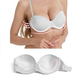 Pbong  White Bra Strapless Push Up Non-slip Lingerie Transparent Band Strap Women's Bra Plus Size For Big Breast 32-44 C D E F