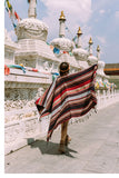 Pbong  Boho Hippie Cloaks Capes Top Vintage Women Autumn Winter Floral Knitted Poncho Capes Tassels Chic Cloak Poncho Outwear