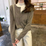 Sweater Cardigan Women Single Breasted Long Sleeve Elegant Vintage Jumper Solid Wool Knitted Autumn Winter Outwear X452