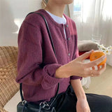 Sweater Cardigan Women Single Breasted Long Sleeve Elegant Vintage Jumper Solid Wool Knitted Autumn Winter Outwear X452