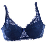 Pbong  Purple Bra Breathable Lace Lingerie Fashion Mesh Unlined Bra for Women Plus Size Underwear Adjusted Plunge Brassiere