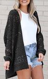 long crochet cardigan Women Cardigan Open stitch Sweater Hollow out Long Sleeve cardigan for women autumn solid outwear clothes