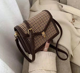 Plaid PU Leather Crossbody Bags For Women Luxury Vintage Shoulder Messenger Small Bag Female Trend Travel Handbags Purse
