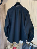 Womens Tops and Blouses Causal Puff Sleeve O-neck Causal Shirts Spring New Korean Solid