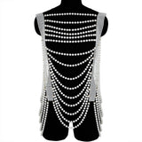 Handmade Pearl Body Chain Sexy Dress