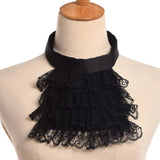 Pbong  Detachable Ruffled Lace Jabot Vintage Victorian Fake Collar Exotic Cosplay False Neck Choker Clubwear Steampunk Collar