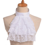 Pbong  Detachable Ruffled Lace Jabot Vintage Victorian Fake Collar Exotic Cosplay False Neck Choker Clubwear Steampunk Collar