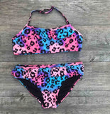 7-14 Years Girls Swimsuits 2 Pieces Bikinis Sets Printing Flower Girl Bikinis Children Swimwear Kids Bathing Suit Girl Beachwear