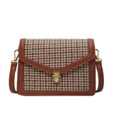 Plaid PU Leather Crossbody Bags For Women Luxury Vintage Shoulder Messenger Small Bag Female Trend Travel Handbags Purse