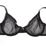 Pbong  Ultra-thin Lace Lingerie See Through Women Bra Underwire Plunge Without Padded Bras for Women Plus Size Hollow Mesh