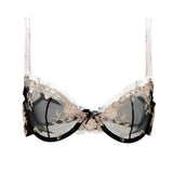 Pbong  Lace Bra Ultrathin Lingerie Hollow Mesh Women's Underwear Embroidery Bralette See-through Bra for Women Plus Size E F Cup