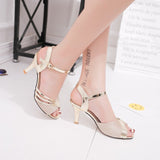 Women Sandals Summer Shoes Woman Dress Shoes Bling Weddging Shoes Silver High Heels Pumps Ladies Shoes zapatos mujer 7217