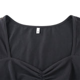 Gothic Square Neck Side Split Short Dress