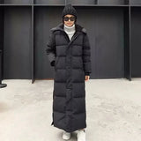 Super Long Padded Cotton Jacket Women New Korean Over-The-Knee  Fashion Parkas Winter Female  Thick Black Down Cotton Coat