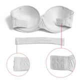 Pbong  White Bra Strapless Push Up Non-slip Lingerie Transparent Band Strap Women's Bra Plus Size For Big Breast 32-44 C D E F