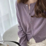 Sweater Cardigan Women Single Breasted Long Sleeve Elegant Vintage Jumper Solid Wool Knitted Autumn Winter Outwear X452