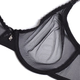 Pbong  Ultra-thin Lace Lingerie See Through Women Bra Underwire Plunge Without Padded Bras for Women Plus Size Hollow Mesh