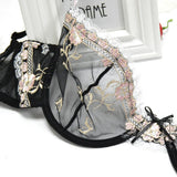 Pbong  Lace Bra Ultrathin Lingerie Hollow Mesh Women's Underwear Embroidery Bralette See-through Bra for Women Plus Size E F Cup