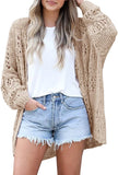 long crochet cardigan Women Cardigan Open stitch Sweater Hollow out Long Sleeve cardigan for women autumn solid outwear clothes