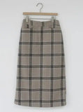 Pbong  Winter Spring Basic Skirts Women's A-Line Vintage Skirt Grid Pattern Plaid Skirt High Waist Korea Style Design Clothes