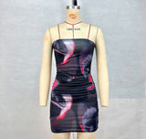 women's clothing summer new sexy tube top printed hip skirt fashionable slim dress female skirt