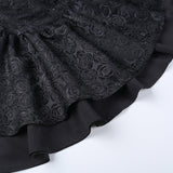 Gothic Slim Short-Sleeve Halter Dress
