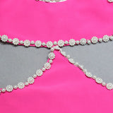 Pink Pearl  Cross-neck Bandage Dress