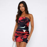 women's clothing summer new sexy tube top printed hip skirt fashionable slim dress female skirt
