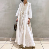 Retro style A-line skirt for women  summer new Japanese style lady temperament loose lace dress for women