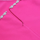 Pink Pearl  Cross-neck Bandage Dress
