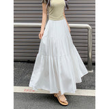 new style Korean style design skirt splicing long soft yarn big swing skirt for women