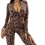women's clothing autumn and winter stand-up collar long-sleeved waist hip-lifting jumpsuit sports fitness running clothes for women