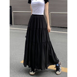 new style Korean style design skirt splicing long soft yarn big swing skirt for women