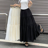 new style Korean style design skirt splicing long soft yarn big swing skirt for women
